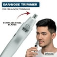 thumbnail image 6 of Wahl Nose, Ear & Eyebrow Hair Trimmer for Men, Cordless Battery Electric Trimmer, Silver, Model 05545-400, 6 of 12