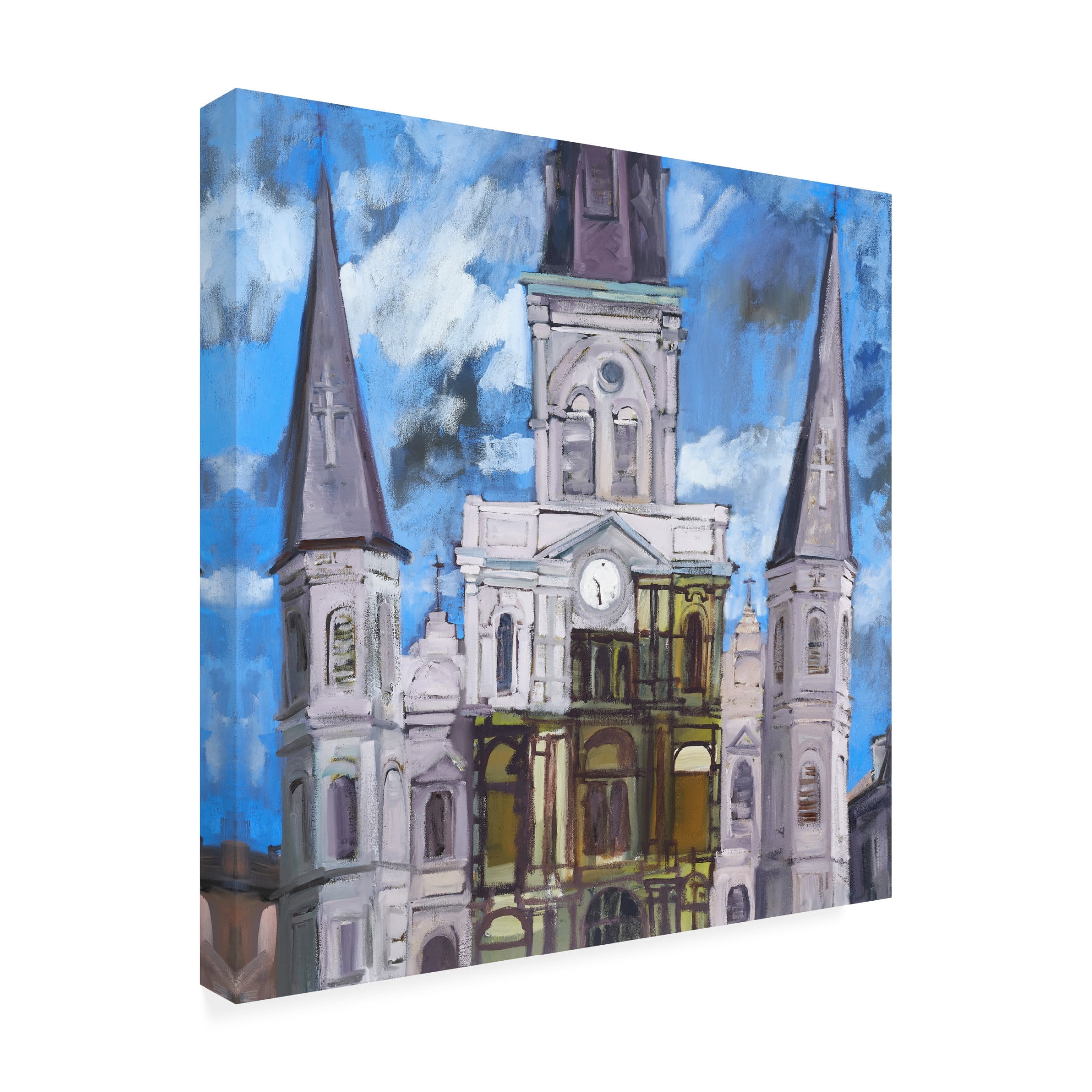 Canvas Wall Art - Erin McGee Ferrell 'Saint Louis Cathedral I' Wall Art for Living Room, Bedroom, or Office Décor by Trademark Fine Art - 18 x 18 Inches