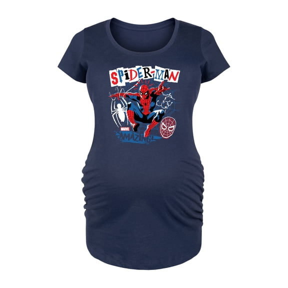 Marvel Spider-Man - Punk Poster Style - Maternity Scoop Neck Graphic T-Shirt
