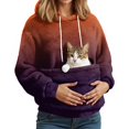 thumbnail image 3 of Unisex Pet Carrier Hoodie Cozy Soft Kangaroo Kitten Puppy Holder Hoodie Fleece Dog Carrying Hoodie Warm Pet Carrier Sweatshirt Dark Purple M, 3 of 6