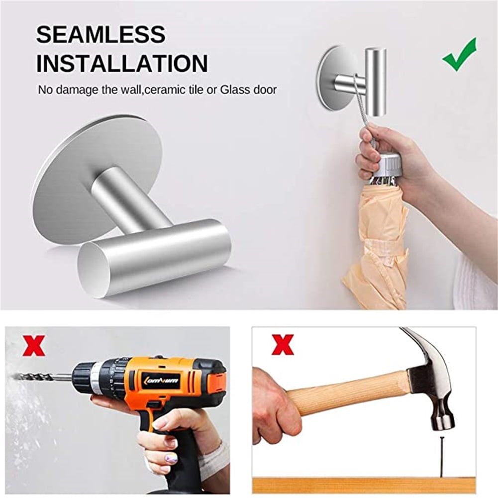 Kepooman 4 Pack Towel Hook Bathroom Hooks Robe Hook, Towel Hooks for Bathroomsfor Cabinet Closet Door Towel Hook for Bathroom, Silver Kepooman 4 Pack Towel Hook Bathroom Hooks Robe Hook, Towel Hooks for Bathroomsfor Cabinet Closet Door Towel Hook for Bathroom, Silver