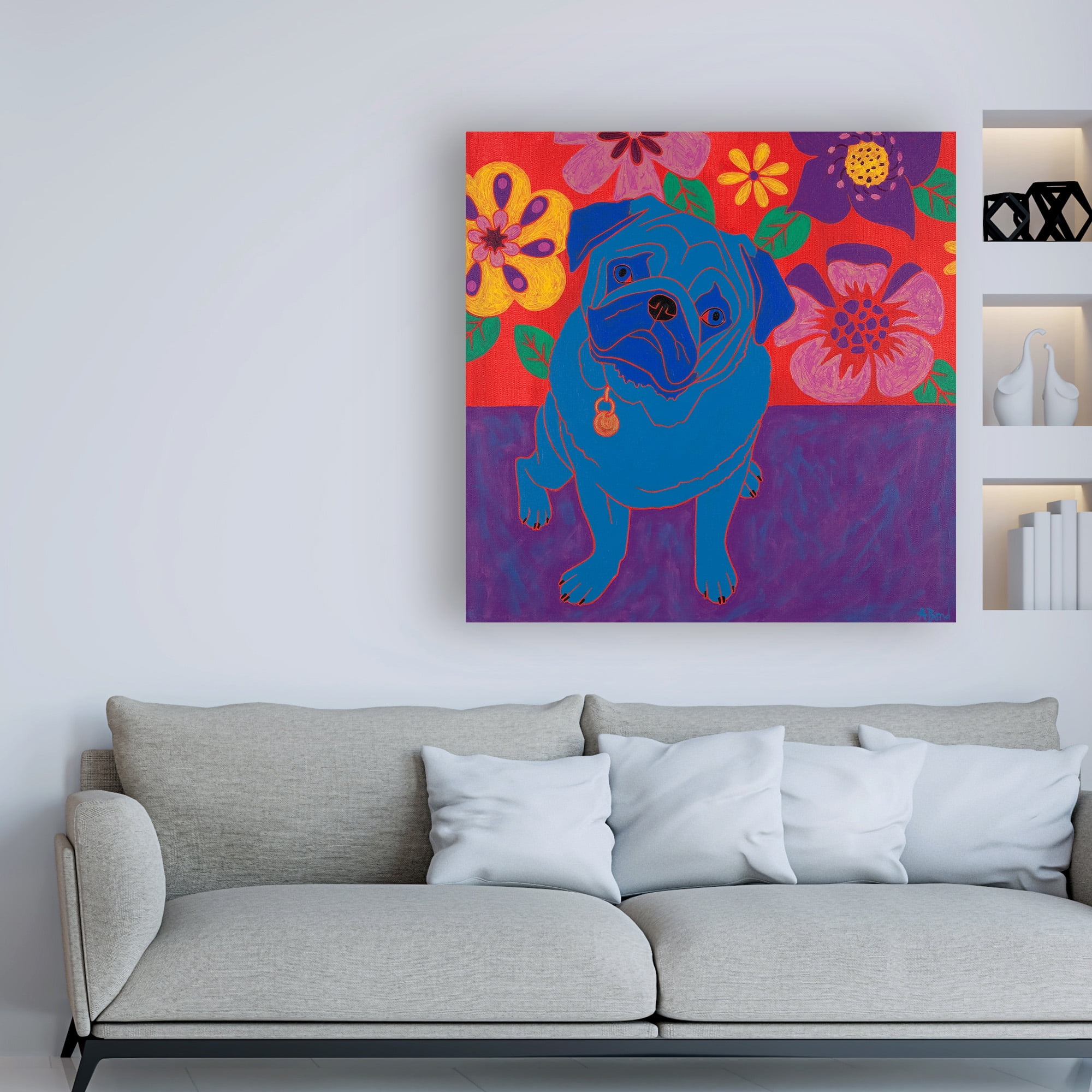 Trademark Fine Art 'Perspicacious Pug' Canvas Art by Angela Bon