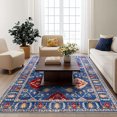 thumbnail image 6 of SARAG 8x10 Oriental Vintage Living Room Rug, Bohemian Style Non-Slip Washable Bedroom Large Carpet, Indoor Rug, Vintage Blue, 6 of 9