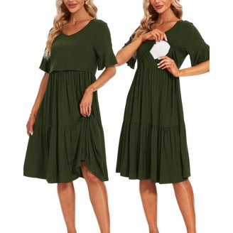 motherhood maternity green dress NEW Motherhood Maternity Pre-Pregnancy L Green Shift Dress Crotchet Lined  I2