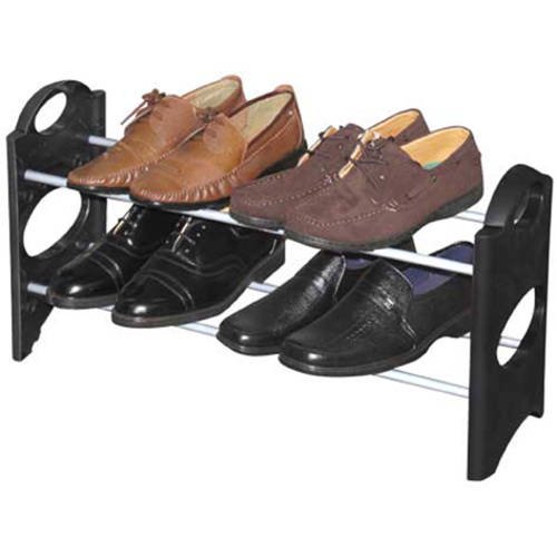 Sunbeam 2 Tier Shoe Rack Black Walmart Com Walmart Com