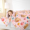 thumbnail image 4 of Homewish Cute Capibara Animal Bedding Comforter Set for Teen, Kawaii Bowknot Twin Comforter Sets, Pink Cartoon Theme Reversible Bedding Set, Microfiber Bedroom Decor, 2-Piece, 4 of 8