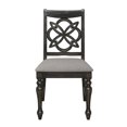 thumbnail image 3 of Benjara Lauren 25 Inch Dining Side Chair Set of 2, Cushioned Gray Fabric Seats, 3 of 5