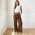 thumbnail image 6 of Women's Linen Pants Wide Leg Light Weight Drawstring Waist Swimsuit Cover Beach Pants, XL, 6 of 9