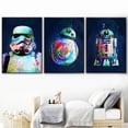thumbnail image 2 of Póster de Star Wars con impresiones de R2-D2 de acuarela de ciencia ficción para niños, regalo de cumpleaños, pintura en lienzo, imágenes de BB-8 de Robot para decoración de habitación de niños, 2 of 4