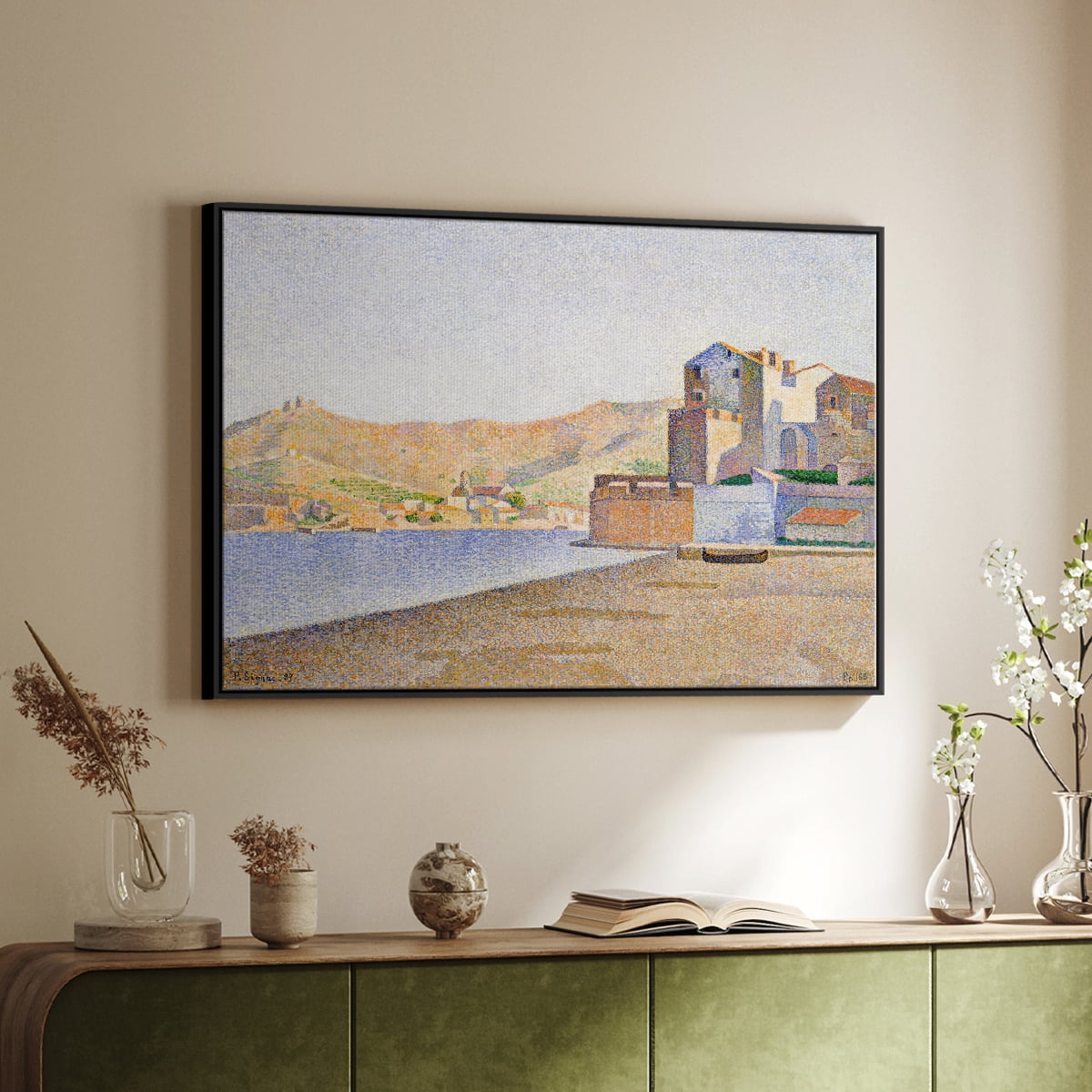 Vintage Landscape-XXXIV By Wexford Home Framed in Black Wood Gallery Wrapped Canvas 27 in. x 41 in.