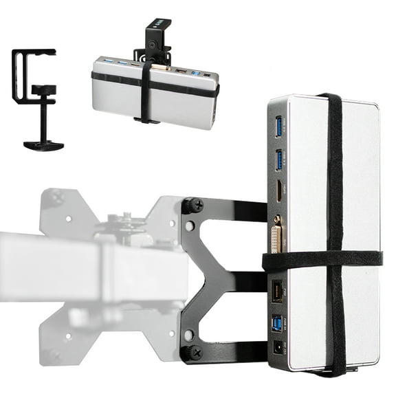 VIVO Universal Docking Station Mount, Behind Monitor, Under Desk, or C-clamp