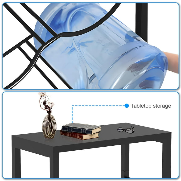 TOREVSIOR 5 Gallon Water Jug Holder, 3 Tier Water Bottle Organizer for 6 Bottles, Water Bottle Storage Rack for Home Kitchen, Office