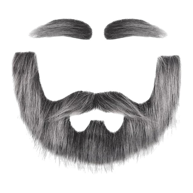 Barba postiza, disfraz, simulación de vello facial falso para Halloween, óperas, cumpleaños gris