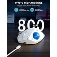 thumbnail image 3 of Ergonomic Wireless Trackball Mouse, Adjustable Angle, Thumb Control, Quiet Click, Rechargeable, Multi-Device Bluetooth & USB, for Windows Mac-White Ball, 3 of 9