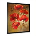 thumbnail image 2 of Designart 'Red Blossoming Poppies Over Wild Brown I' Traditional Framed Art Print, 2 of 4