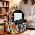 thumbnail image 4 of SCRAWLGOD Stars Dinosaur Pattern School Backpack for Boys Girls Backpack for Kids Teens Elementary Middle School 17 inch Portable Knapsack with Padded Strap, 4 of 7