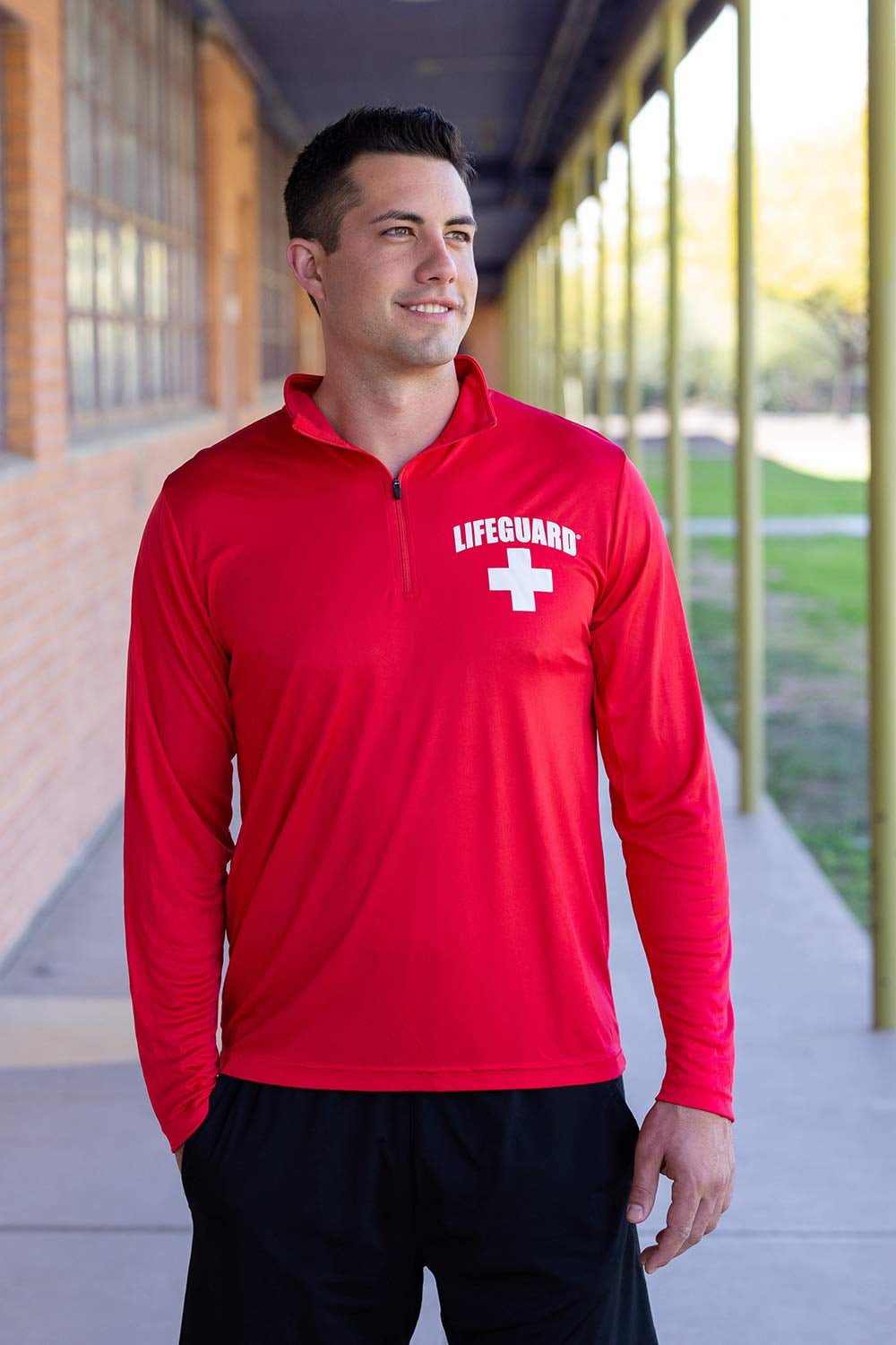 LIFEGUARD Officially Licensed Mens Performance Active Moisture Wicking Cooling Tee Shirt