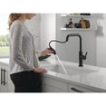 thumbnail image 2 of Delta Nicoli Matte Black U-Spout Kitchen Faucet with Pull Down Sprayer, Modern Single Hole Kitchen Sink Faucet, Single Handle, Matte Black, 2 of 8