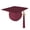 Maroon, variant on Adult Unisex Matte Mortarboard Graduation Cap with Matching Gold Charm Tassel, Black