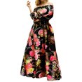 thumbnail image 1 of Sunloudy Vestido de manga larga casual para mujer, estampado a la moda, cuello de barco, vestido largo con cinturón Sunloudy  moda, 1 of 9