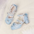 thumbnail image 3 of SACFOF Women Lolita Kawaii Shoes Chunky Heel Mary Janes Ankle Strap Lace Pumps Bow Cute Block Heel Rockabilly Shoes, 3 of 6