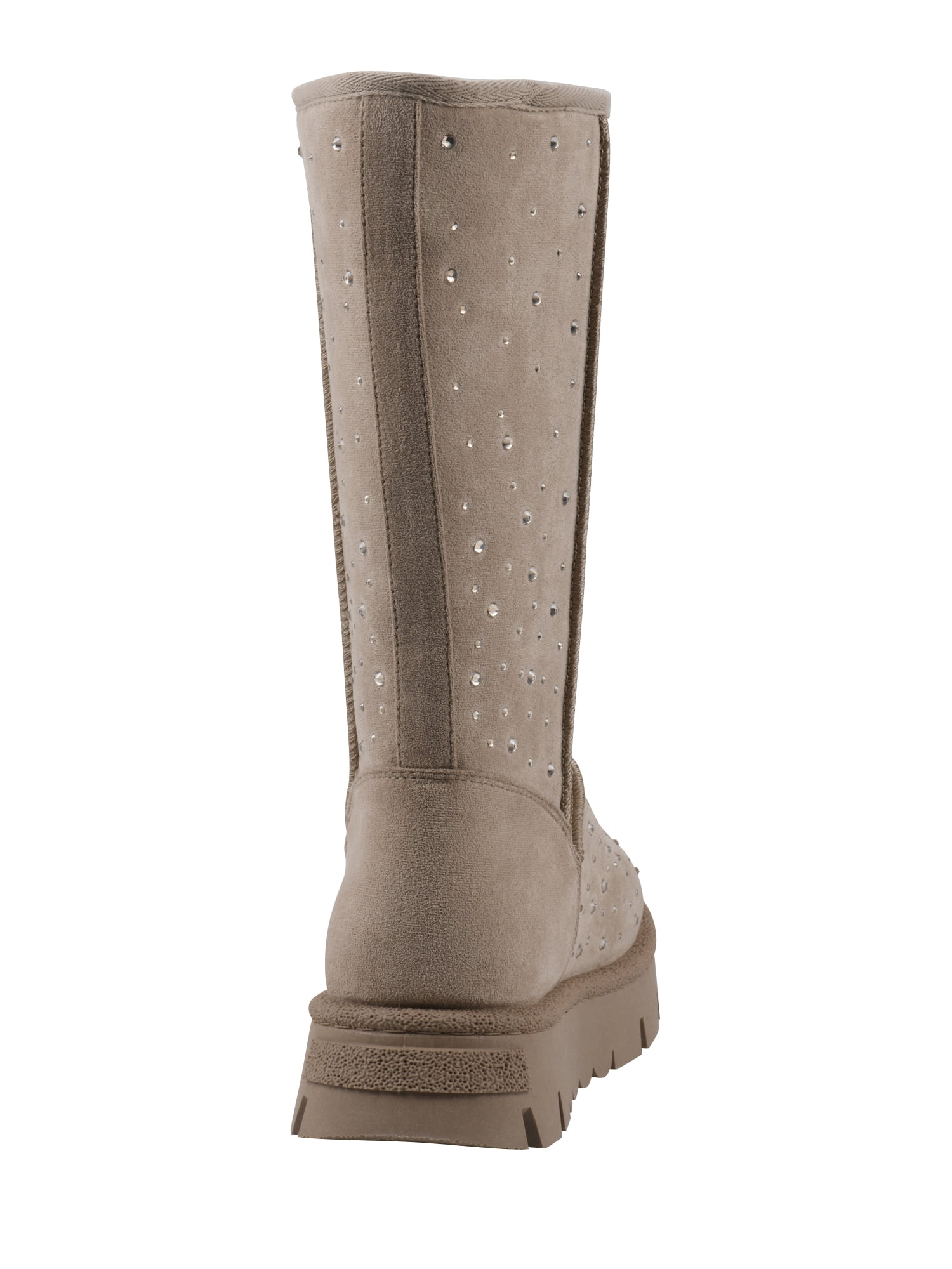White Mountain Women's Mid Calf Rhinestone Cozy Boot