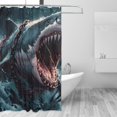 thumbnail image 2 of Disketp Wave Chain Shark Stall Fabric Shower Curtain Liner Waterproof - 72" x 72", Lightweight Stall Size Shower Curtain Machine Washable - 60x72, 2 of 5