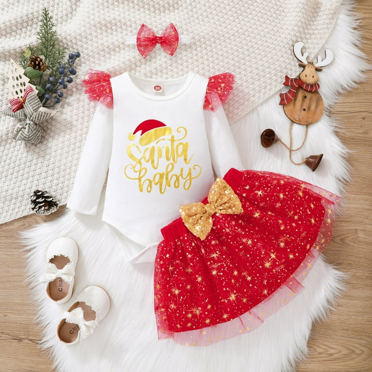 YESIMOLA Infant Christmas Outfit Girl Cute Toddler Girl Outfits