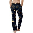 thumbnail image 3 of Halloween Mens Pajama Pants - Pumpkin Bat Print Cozy PJ Lounge Sleep Pants with Pockets Sleepwear for Men & Women, 3 of 5