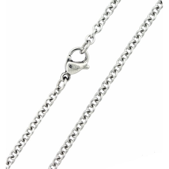 SilverCloseOut Stainless Steel Dainty Cable Chain Necklace 1.1mm