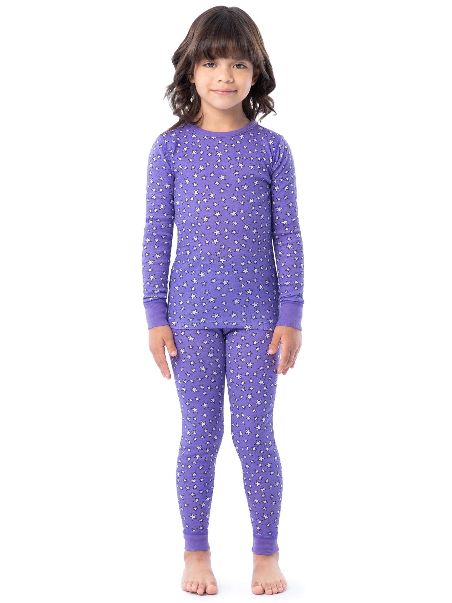 Fruit of the Loom Girl's Snug Fit 100% Cotton Pajama Sets, 4-Piece, Sizes 4-12