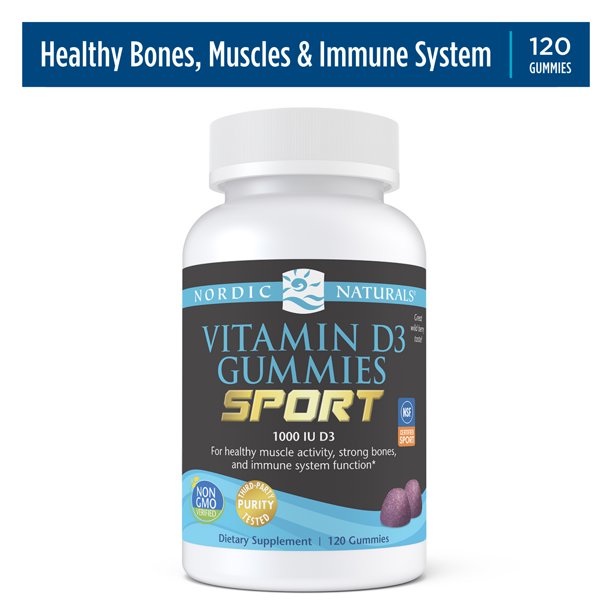 Nordic Naturals Vitamin D3 Gummies Sport, NSF Certified, NonGMO, 120