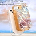 thumbnail image 7 of Allytech Marble Case for Apple iPhone 15 Plus 5G 6.7 inch, Hybrid Hard PC Soft TPU Rubber Three Layer Rugged Heavy Duty Shockproof Drop Protection Women Girl Cover for iPhone 15 Plus, Grid Marble, 7 of 7