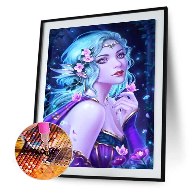 Cuadros Decorativos Kits de pintura de diamantes DIY 5D de hadas de belleza decoración de pared de taladro redondo completo (GS3010) Ehuebsd embutido en tela