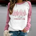 thumbnail image 2 of WREESH Womens Fashion T-Shirts Christmas Shirts Crewneck Print Pullover Regular Fit Raglan Long Sleeve Tops Christmas Blouse Casual Tunic Tops Pink, 2 of 3