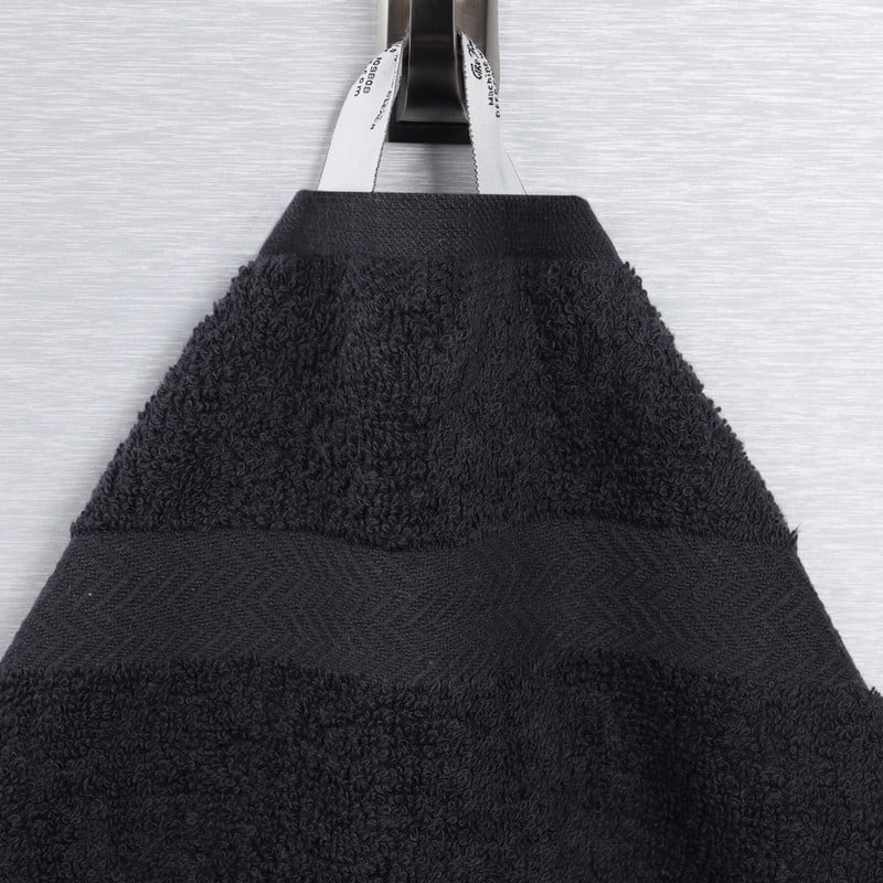 Superior Franklin 18-Piece Cotton Towel Set, Super Soft Quick Dry Fade Resistant Towels, Black
