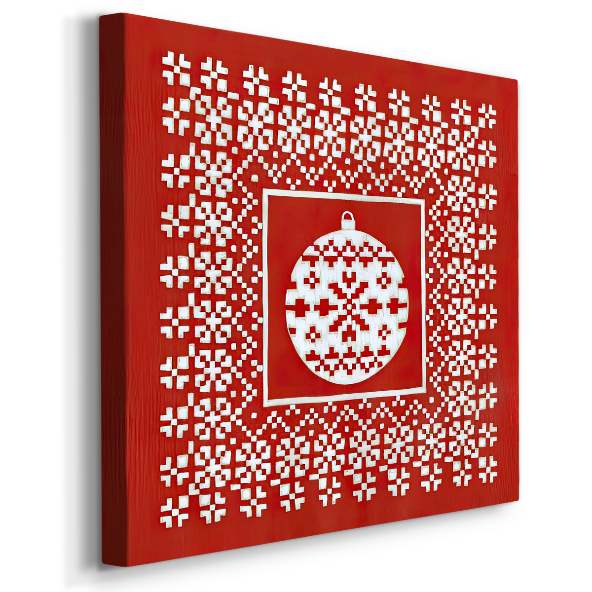Fair Isle Snowflake V- Gallery Wrapped Canvas