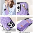 thumbnail image 5 of Allytechgroup Flip Wallet Case for iPhone 16 Pro with Cards Holder, PU Leather Phone Case with Lanyard Kickstand Shockproof Back Cover for iPhone 16 Pro, Purple, 5 of 8