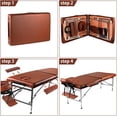thumbnail image 4 of 24" Portable Folding Massage Table – Adjustable Lightweight Aluminum Bed for Spa, Tattoo & Esthetician Services – Beauty & Mobile Professionals,Brown, 4 of 7