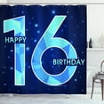 thumbnail image 1 of Ambesonne Blue Shower Curtain, Greeting Age Sky, 69"Wx84"L, Dark and Sky Blue, 1 of 3