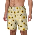 thumbnail image 2 of Uemuo Sunflowers Bee Pattern Mens Swim Trunks Quick Dry Board Shorts with Mesh Lining, Stretch Beach Shorts Quick Dry No-Chafing Board Shorts-Small, 2 of 9