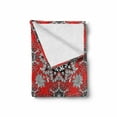 thumbnail image 2 of Mandala Soft Flannel Fleece Throw Blanket, Floral Swirls Leaves Lace Seem Hand Drawn Image Illustration, Cozy Plush for Indoor and Outdoor Use, 50" x 70", Scarlet White, by Ambesonne, 2 of 6