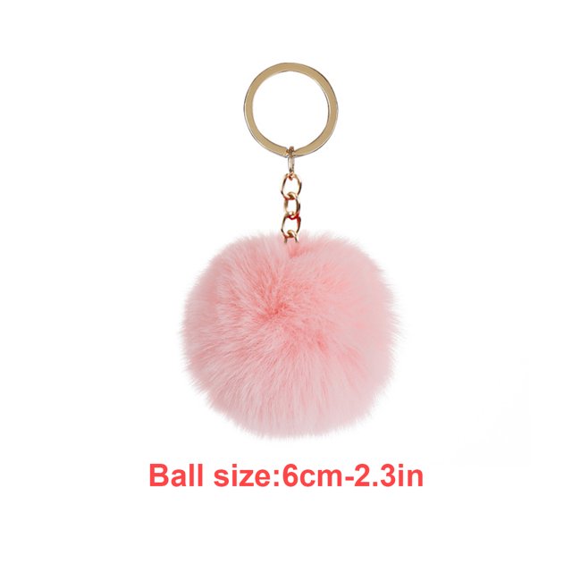 Bewildely Fuzzy Ball Llavero Encantadores Llaveros Multifuncional Conveniente Adorable Multi-colores Llaveros Mujeres Negro 4cm Artesanía Rosa 6cm Bewildely HA059936-24