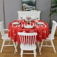 thumbnail image 3 of Nappe Ronde de Noël, Housse de Table Sans Plis en Polyester, Nappe Imperméable Réutilisable pour Déco Maison Été Printemps Pique-Nique Salle à Manger Vacances (Ronde,60x60 Pouces), 3 of 6
