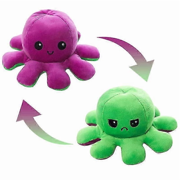 26-27 20cm 30cm 40cm Giant Reversible Octopus Stuffed Animal Reversible Happy Sad Octopus Plush Toy jn