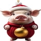 thumbnail image 5 of Adornos navideños, adornos navideños, regalos navideños. Colgante navideño de acrílico con forma de cerdo, coche plano, adorno para árbol de Navidad., 5 of 9
