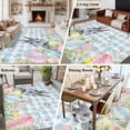 thumbnail image 6 of Easter Area Rugs Collection 5'x8', Spring Rabbit Eggs Flowers Herbs Blue Plaid Non Slip Indoor Rectangle Throw Runner Rug Floor Mat Carpet for Living Room Dining Table Bedroom Nursery, 6 of 9