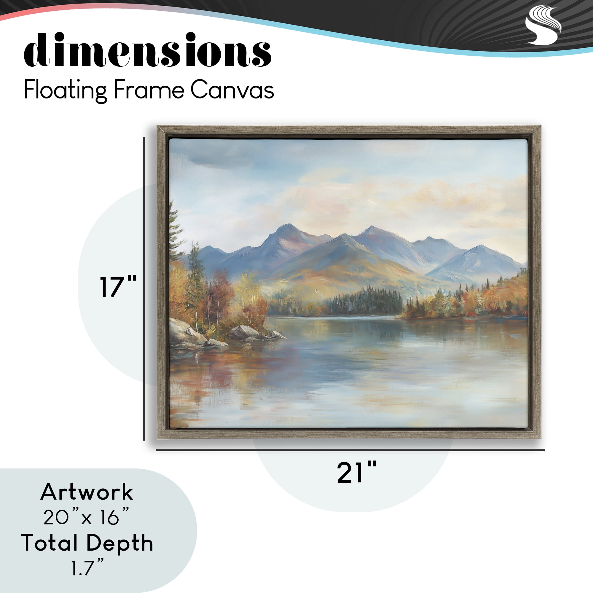 Stupell Industries Rustic Lake Landscape in Fall Brown Framed Floater Canvas Wall Art, design by LSR Design Studio
