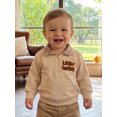 thumbnail image 5 of RUINIXCW Toddler Baby Boy Girl Thanksgiving Sweatshirt Outfit Infant Baby Boys Girls Fall Shirt Clothes Casual Letter Turkey Embroidery Plaid Collar Half Zip Up Long Sleeve Pullover Tops, 5 of 9