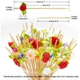 thumbnail image 2 of Pack de 100 Palillos Decorativos de Bambú con Rosas Multicolor de 4.7 Pulgadas para Cócteles Bodas y Fiestas, 2 of 6